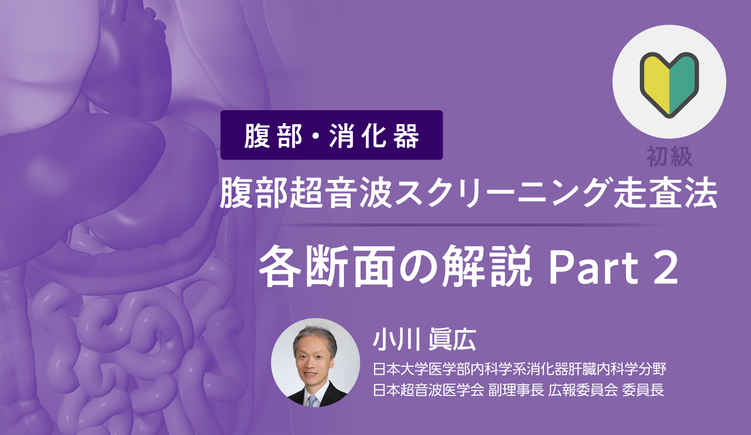 腹部超音波スクリーニング走査法（3）各断面の解説 Part2 小川 眞広（日本大学医学部内科学系消化器肝臓内科学分野 / 日本超音波医学会 副理事長 広報委員会 委員長）